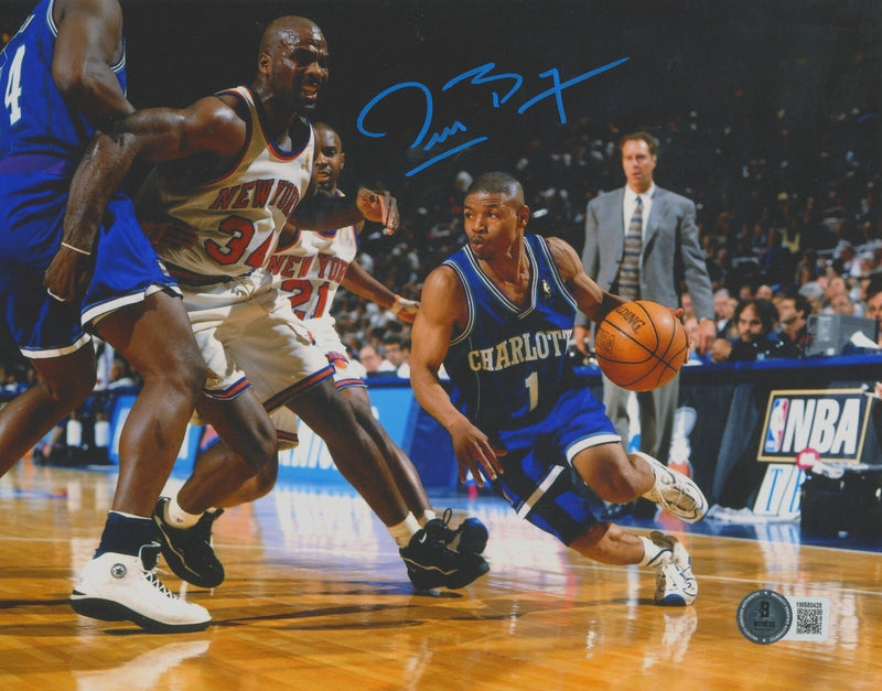 Muggsy Bogues Signed Hornets 8x10 Photo Beckett Witness BAS COA #2