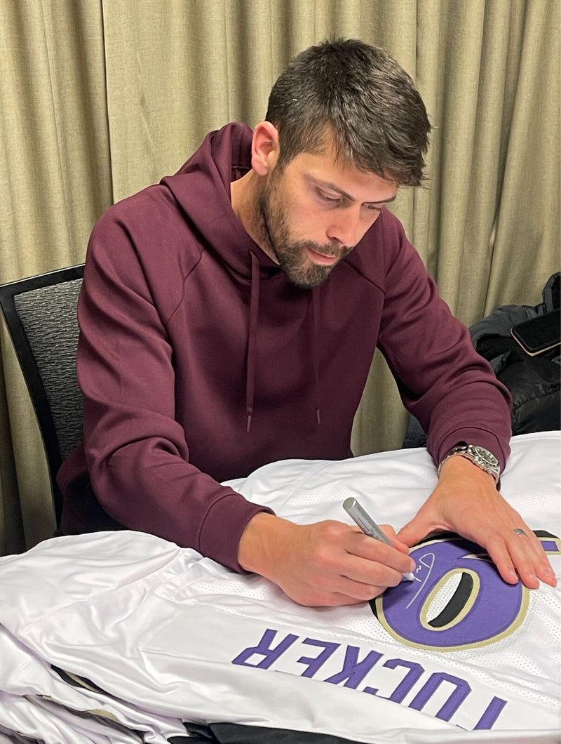 Justin Tucker Signed Baltimore Ravens Custom Jersey Beckett Witness BAS COA