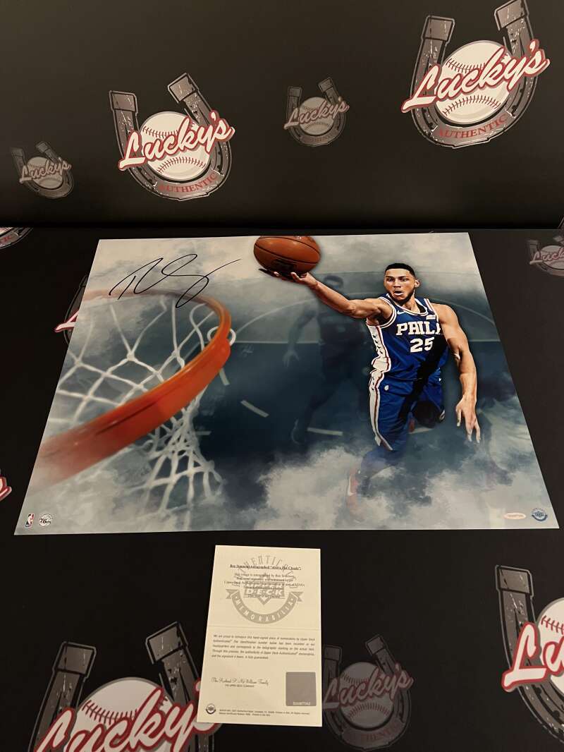 Ben Simmons Signed 24x20 Photo Above The Clouds Upper Deck UDA COA 76ers