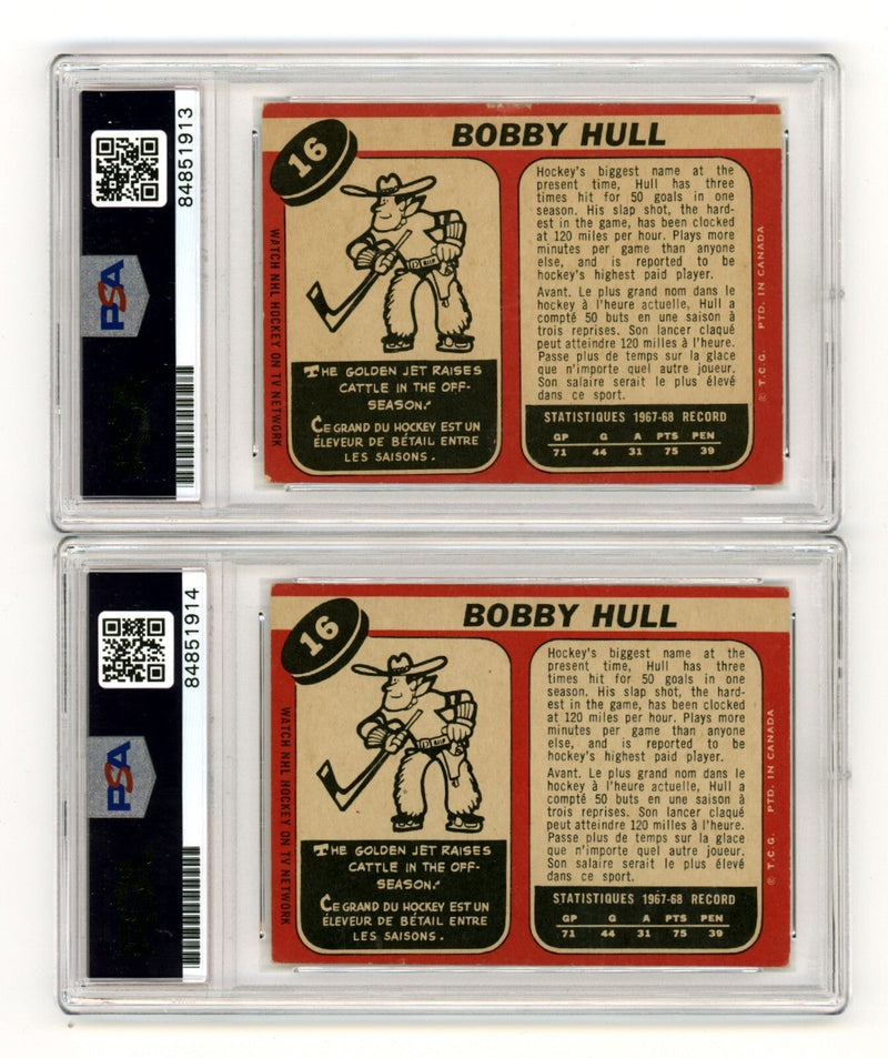 Bobby Hull 1968-69 O-Pee-Chee OPC #16 Signed HOF 1983 Inscribed PSA 10 Auto