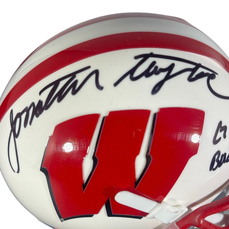 Jonathan Taylor Signed Wisconsin Speed Mini Helmet w/ Go Badgers JSA COA