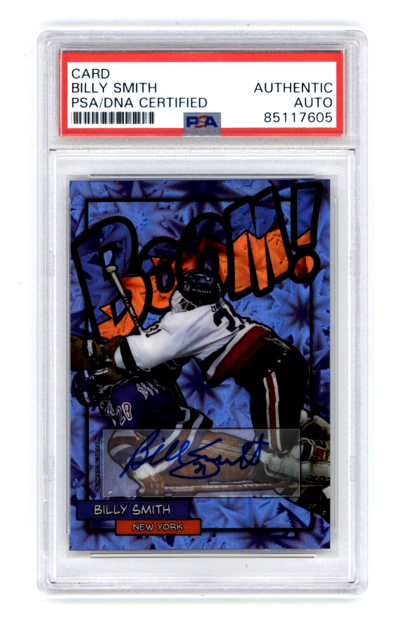 Billy Smith 2024 Hits Memorabilia BOOM Blue #/5 Signed PSA Auto Islanders