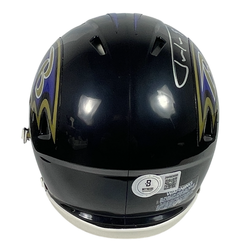 Justin Tucker Signed Ravens Speed Mini Helmet Beckett Witness BAS COA