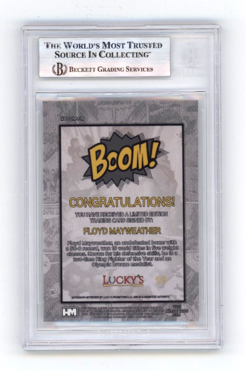 Floyd Mayweather Jr. 2024 Hits Memorabilia BOOM Silver #/3 Signed BGS BAS Auto