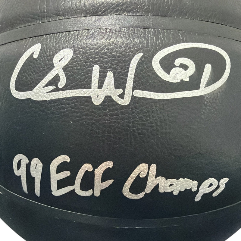 Charlie Ward Signed Black Knicks Wilson NBA Basketball w 99 ECF Champs JSA W COA