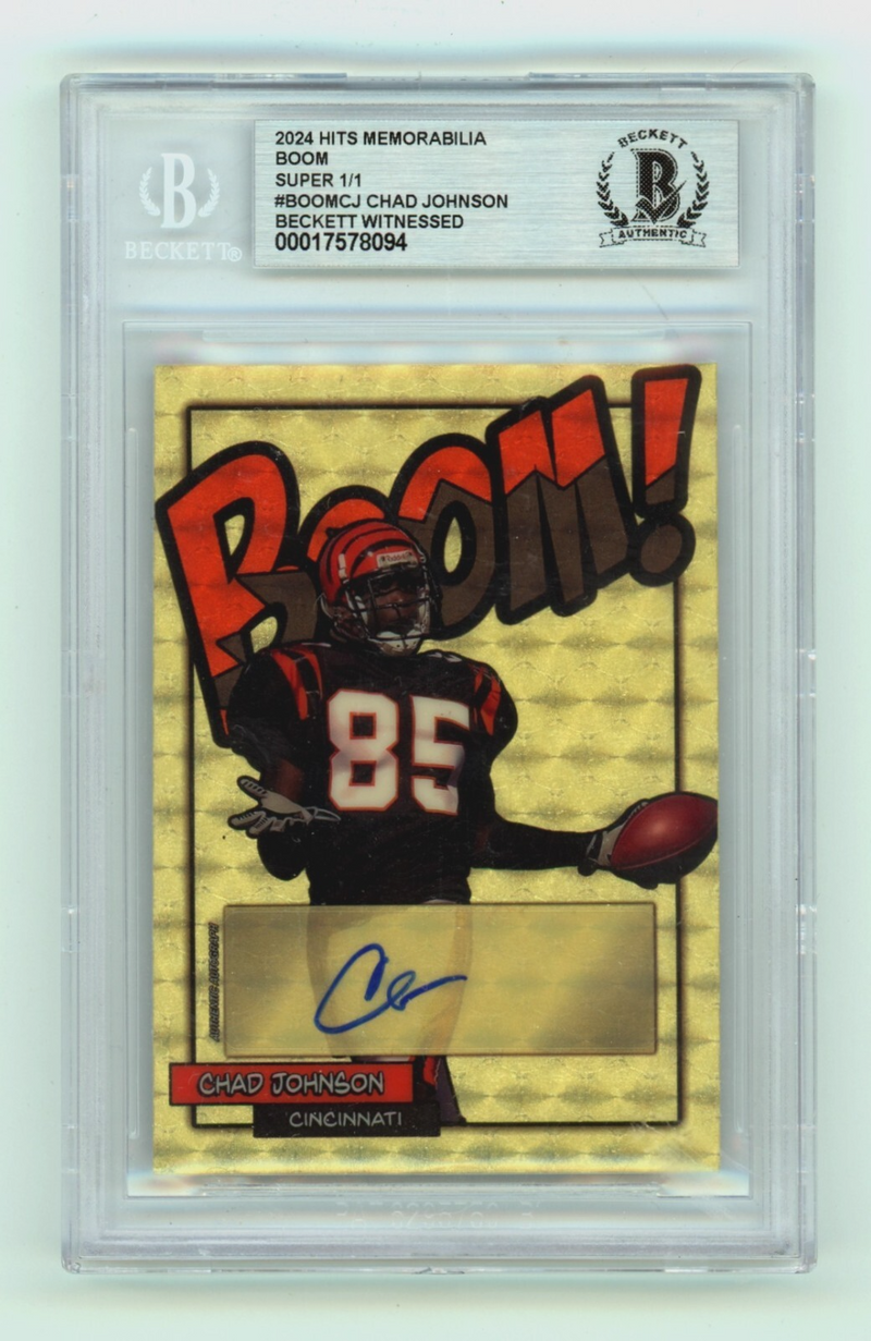 Chad Johnson 2024 Hits Memorabilia BOOM Super 1/1 Signed BGS BAS Auto Cincinnati