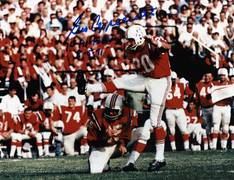 Gino Capelletti Signed Autographed Patriots 8x10 Photo 1st PTS Foxboro LSCM COA