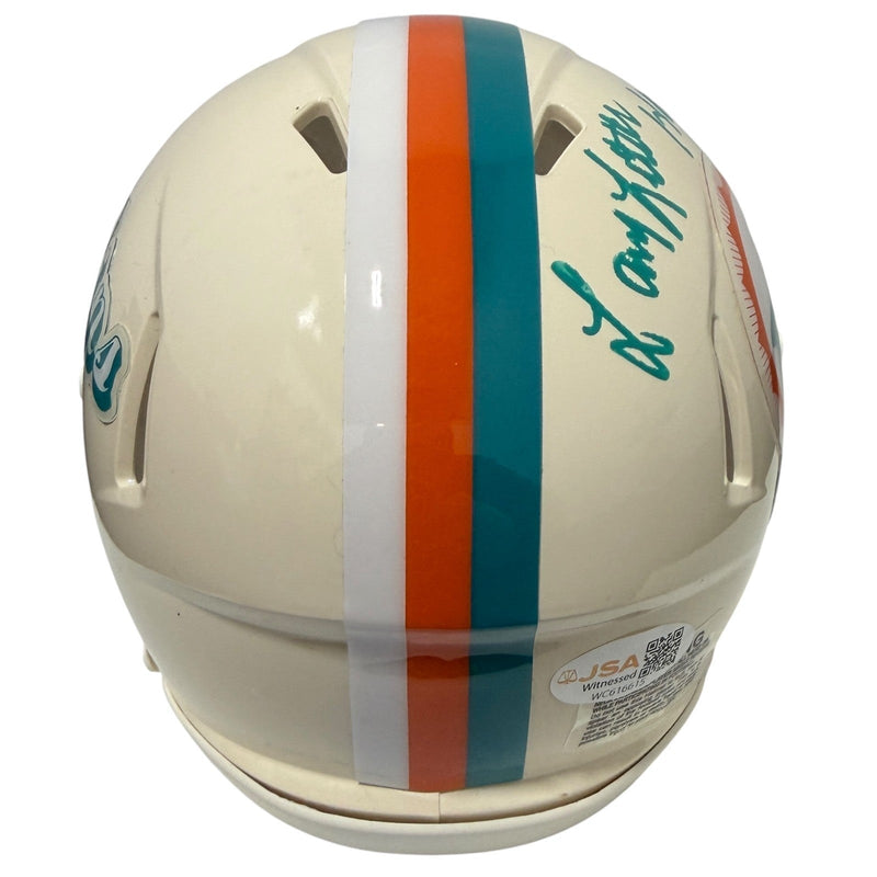 Larry Little Signed Miami Dolphins Retro Mini Helmet w/ HOF 93 JSA Witness COA