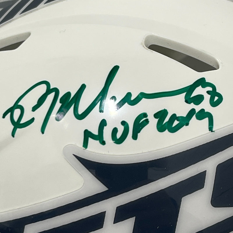 Kevin Mawae Signed Jets Salute 24 Mini Helmet w/ HOF 2019 Beckett Wit BAS COA