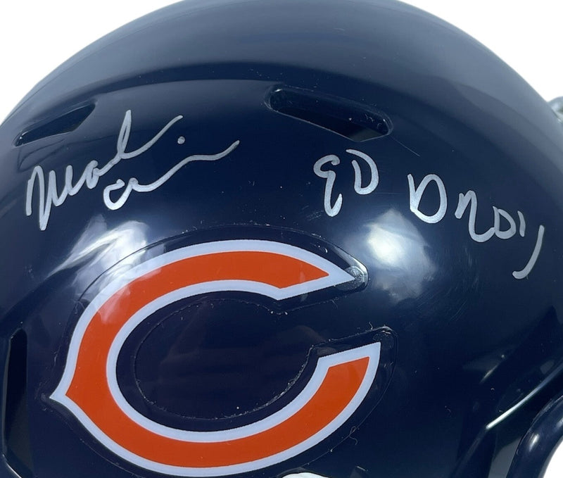 Mark Carrier Signed Bears Speed Mini Helmet w/ 90 DROY Beckett Witness BAS COA