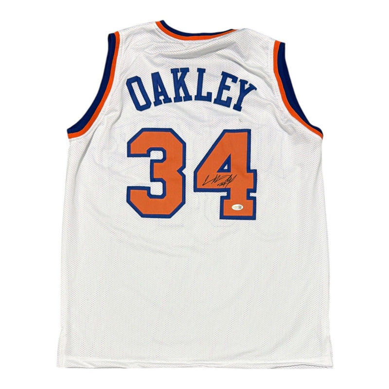 Charles Oakley Signed Autographed New York Knicks Custom Jersey JSA Witness COA
