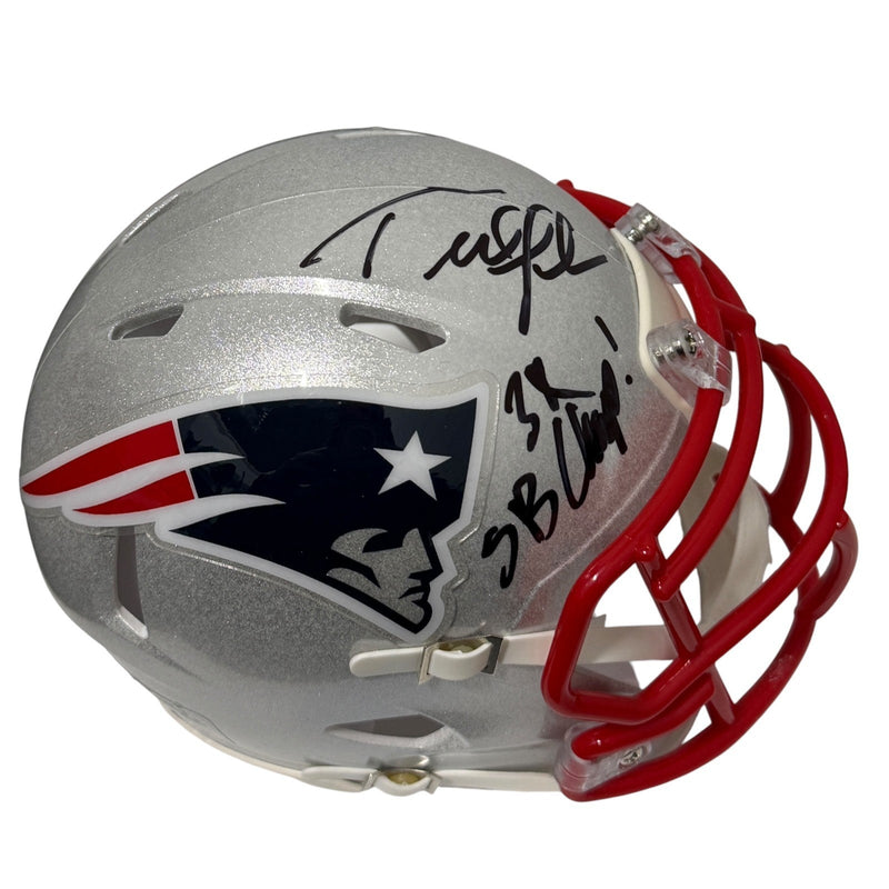 Ted Johnson Signed Patriots Speed Mini Helmet w/ 3x SB Champ JSA Witness COA