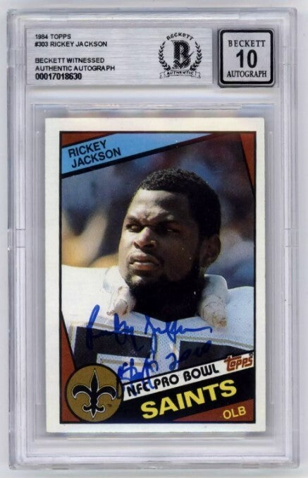Rickey Jackson 1984 Topps #303 Rookie RC Signed Auto Beckett Wit BAS BGS 10 Auto