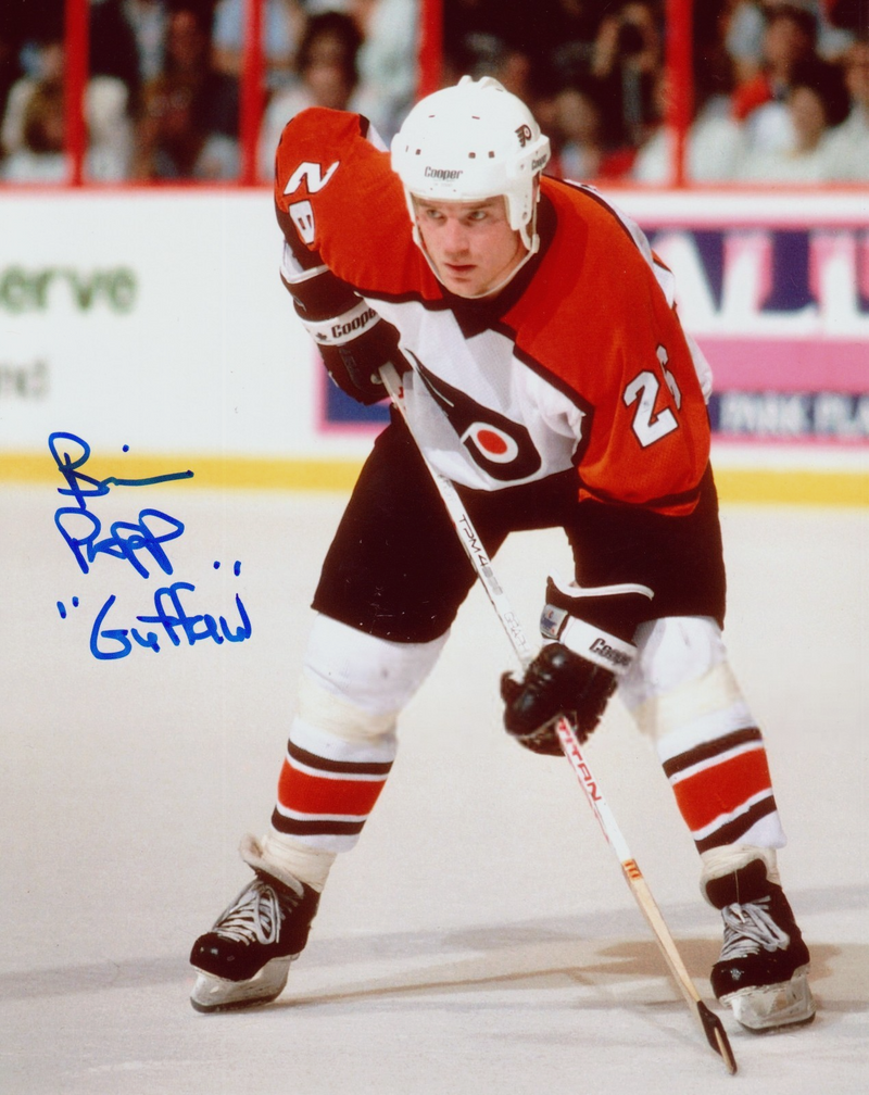 Brian Propp Signed Philadelphia Flyers 8x10 Photo w/ Guffaw Inscription LSCM COA