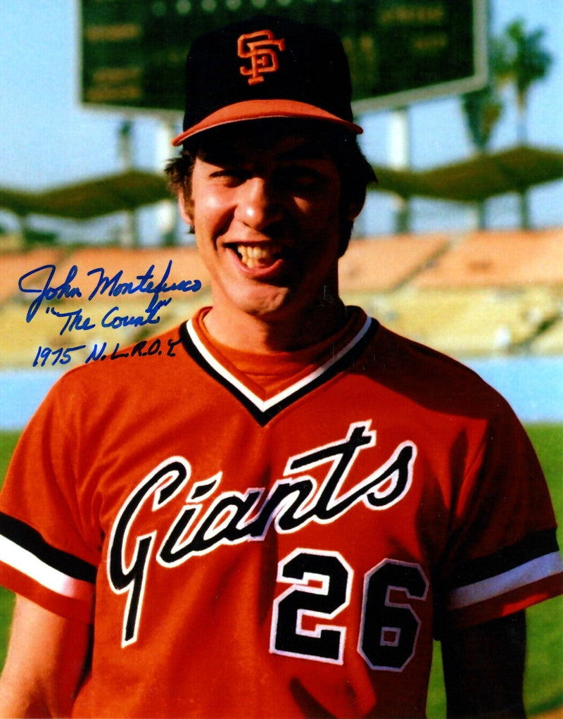 John Montefusco Signed SF Giants 8x10 Photo w/ The Count + 1975 NL ROY LSCM COA