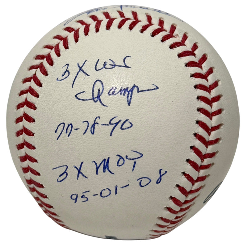 Lou Piniella Signed Autographed ROMLB Baseball w/ 4 Stat Inscriptions JSA COA