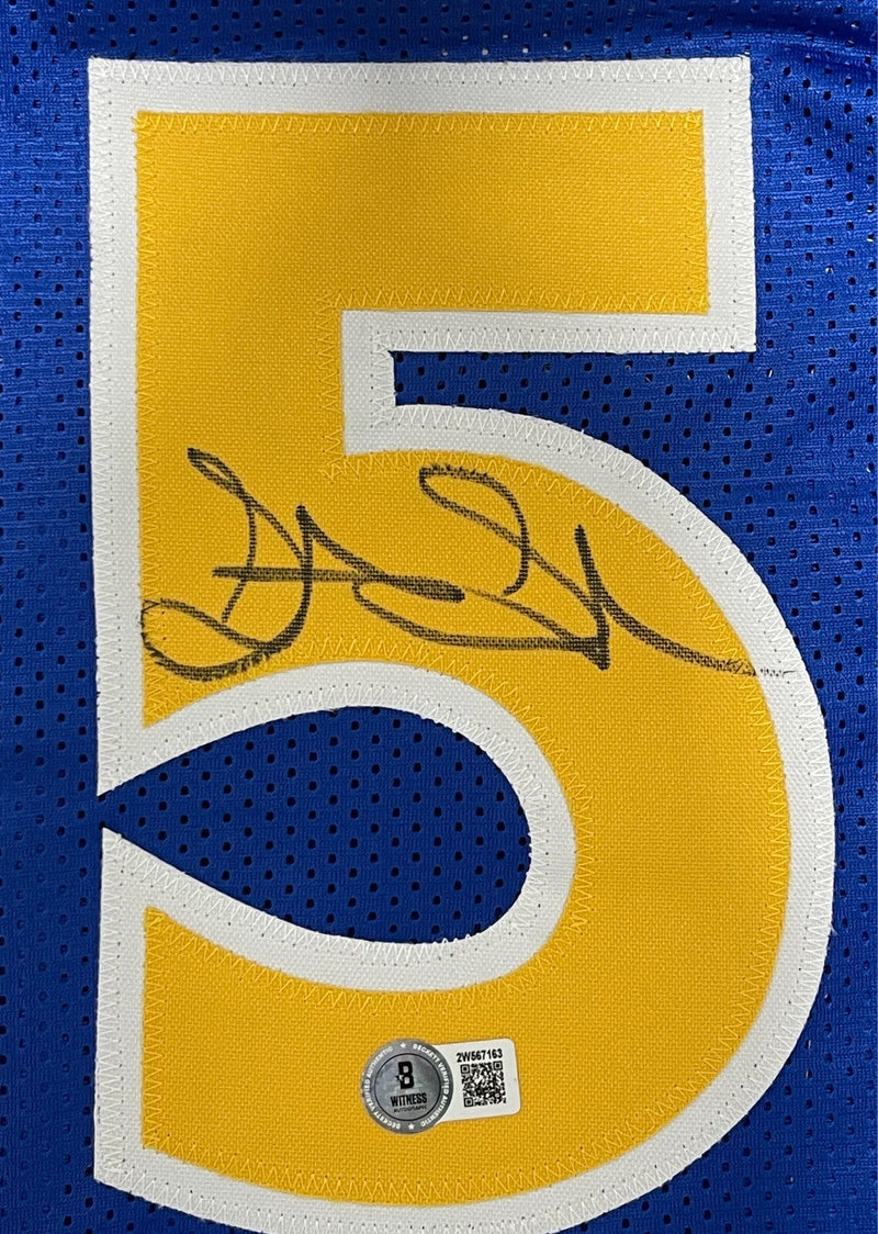 Latrell Sprewell Signed Custom Golden State Jersey Beckett Witness BAS COA
