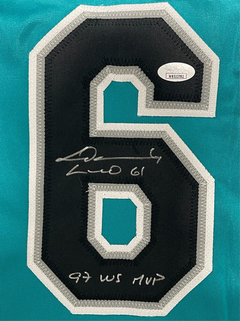 Livan Hernandez Signed Florida Marlins Custom Jersey w/ MVP 1997 WS JSA COA