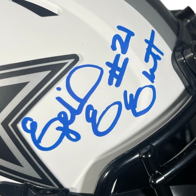 Ezekiel Elliott Signed Cowboys Lunar Mini Helmet Beckett Witness BAS COA