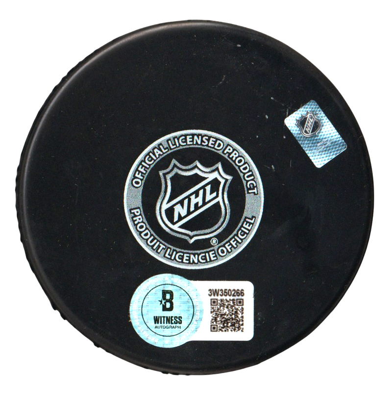 Bo Horvat Signed New York Islanders Puck w/ Bo Knows Beckett Witness BAS COA B
