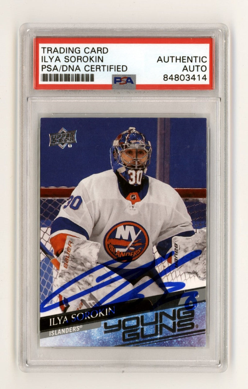 Ilya Sorokin 2020-21 Upper Deck Young Guns #461 Rookie RC Signed PSA Auto
