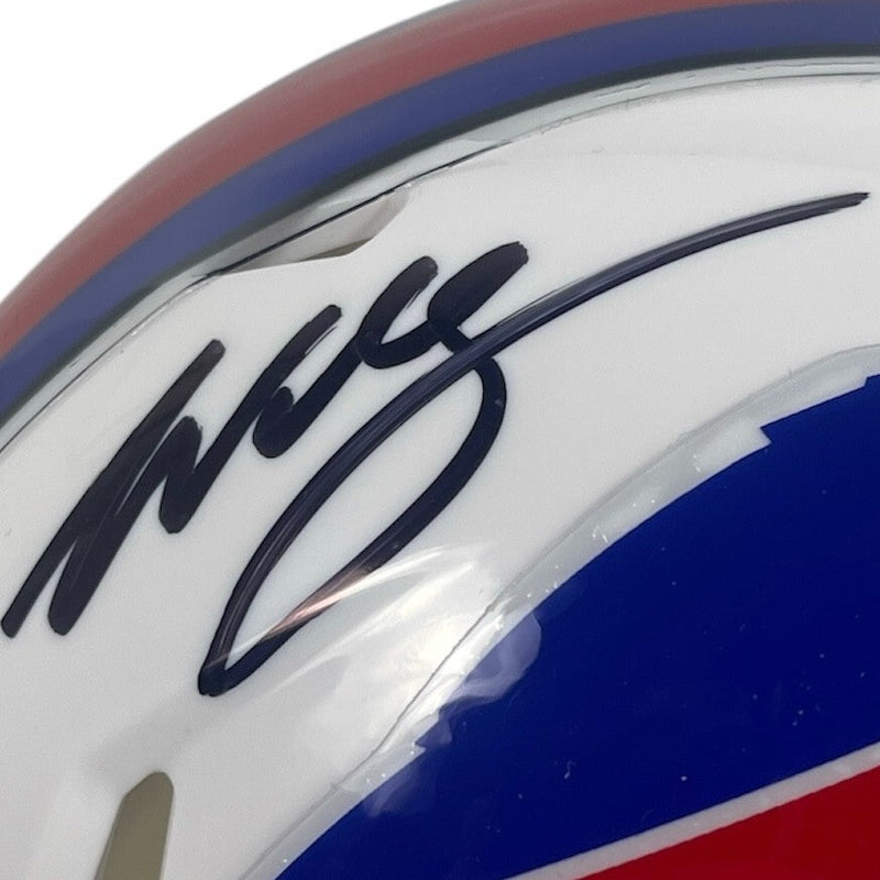 Willis McGahee Signed Bills Speed Mini Helmet Beckett Witness BAS COA