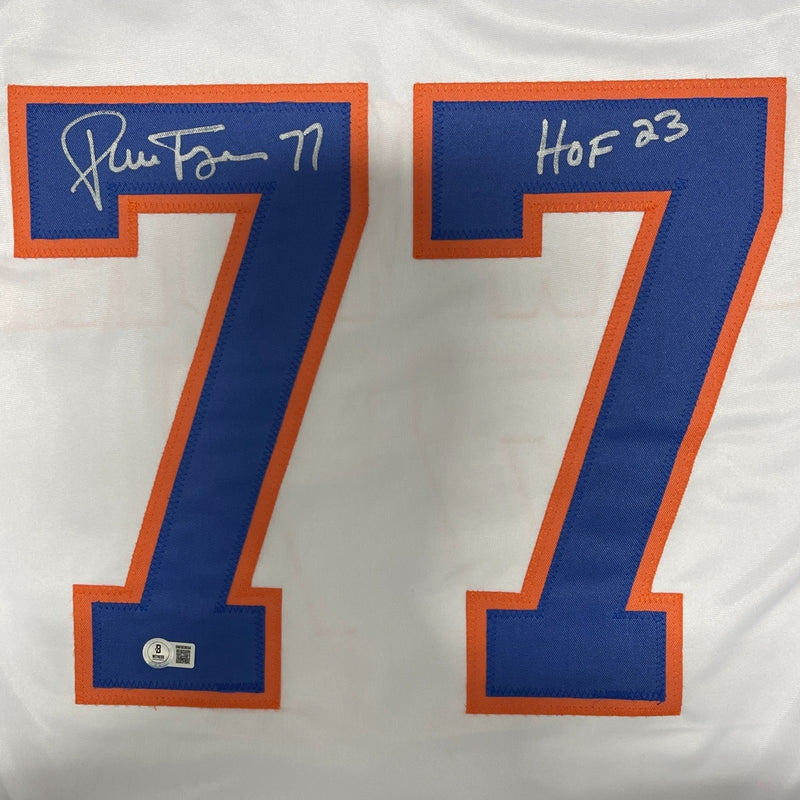 Pierre Turgeon Signed Islanders Custom Jersey w/ HOF 23 Beckett Witness BAS COA