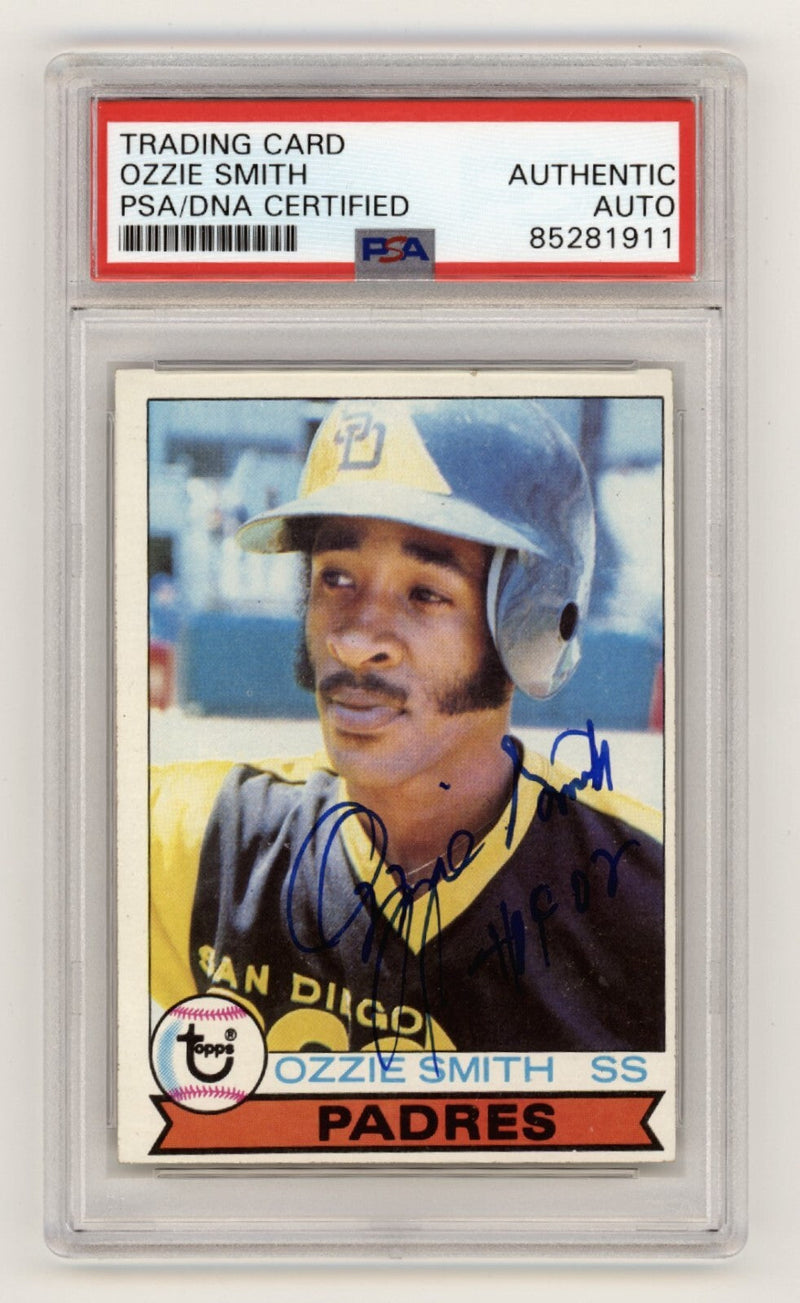 Ozzie Smith 1979 Topps #116 Rookie RC w/ HOF 02 Insc Signed PSA Authentic Auto