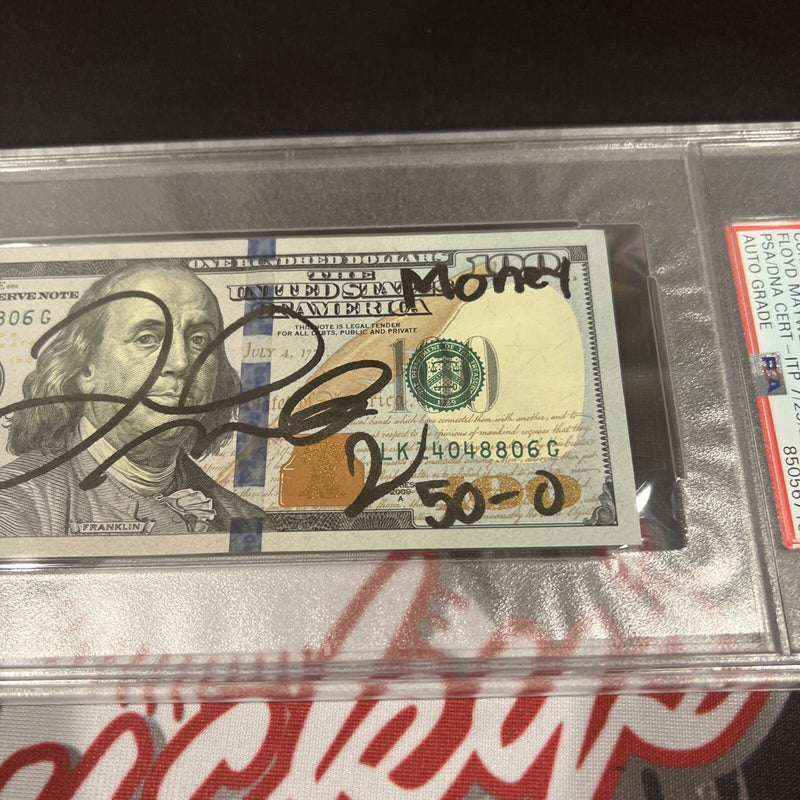 Floyd Mayweather Jr Signed $100 Bill US Currency x4 Inscriptions PSA 10 Auto I