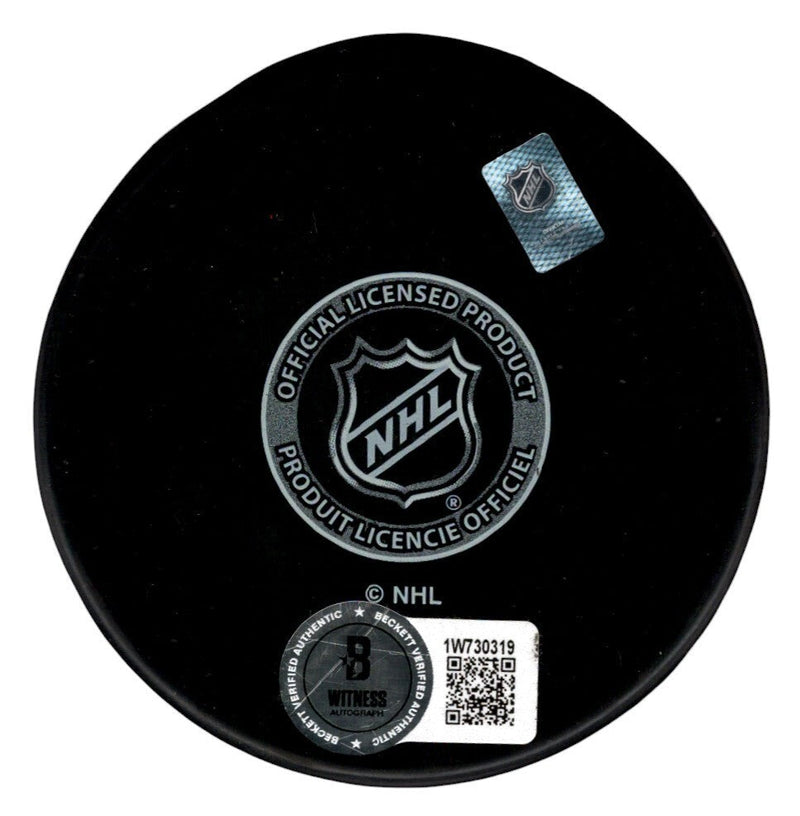 Miro Heiskanen Signed Autographed Dallas Stars Logo Puck Beckett Witness BAS COA