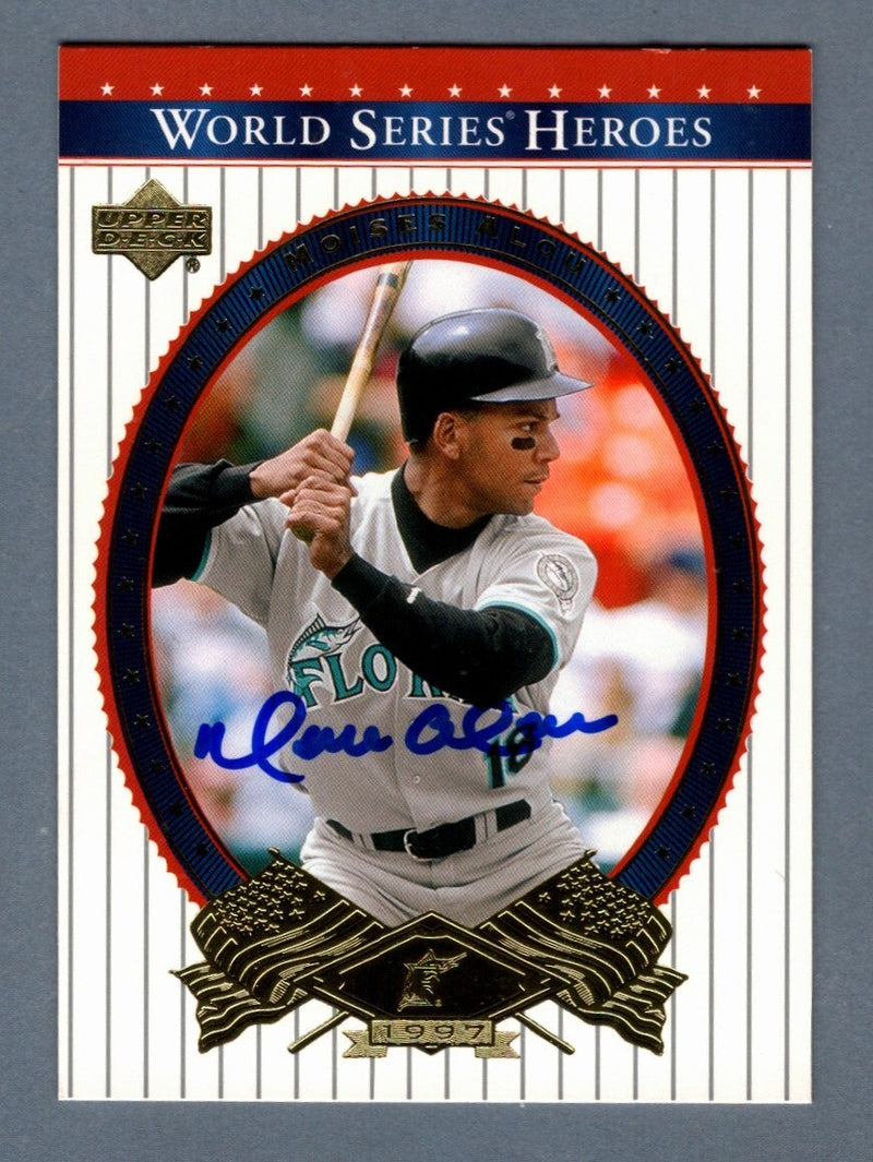 Moises Alou Signed 2002 Upper Deck World Series Heroes #44 LSCM COA Marlins