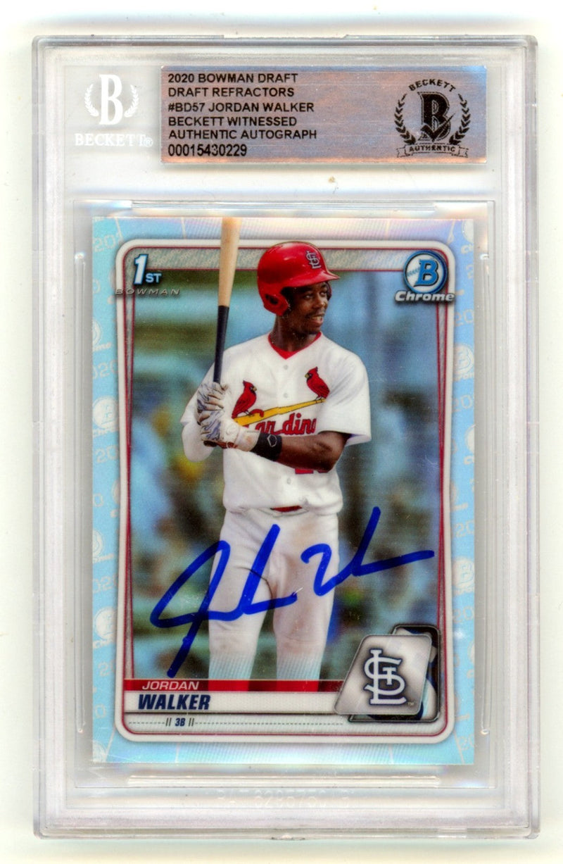 Jordan Walker 2020 Bowman Chrome  BD57 1st Refractor RC Beckett BGS BAS Auto