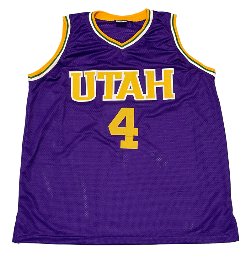 Adrian Dantley Signed Utah Jazz Custom Jersey w/ HOF 09 Beckett Witness BAS COA