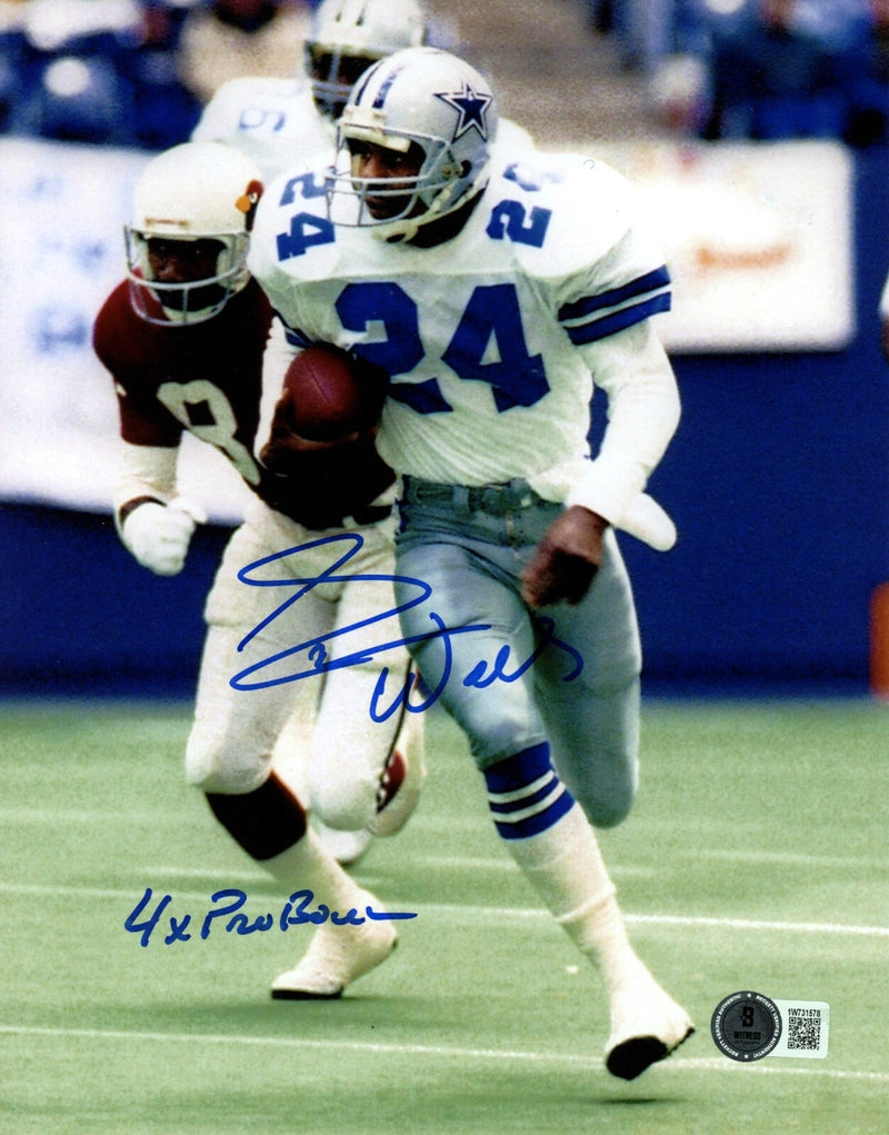 Everson Walls Signed Cowboys 8x10 Photo w/ 4x Pro Bowl Beckett BAS COA #6