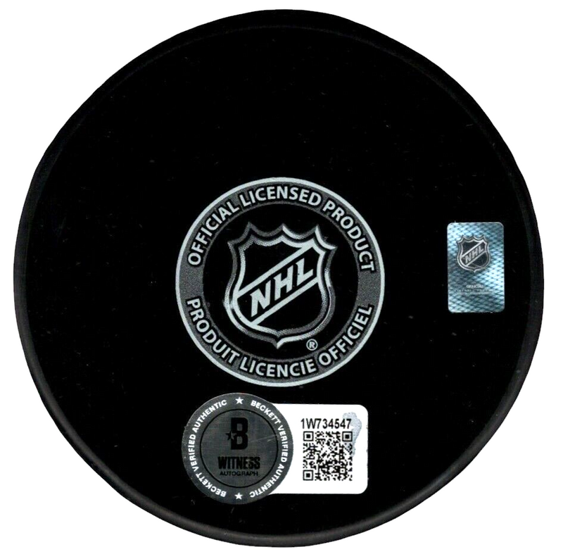 Vincent Trocheck Signed New York Rangers Logo Puck Beckett Witness BAS COA