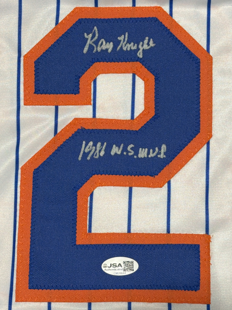 Ray Knight Signed New York Mets Custom Jersey w/ 1986 WS MVP JSA COA