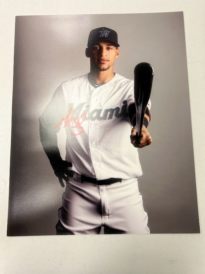 Víctor Víctor Mesa Signed Auto Autographed 16x20 Photo LSCM COA HOLO Marlins