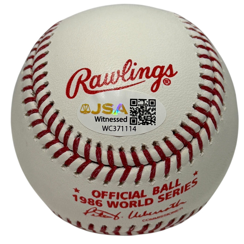 Sid Fernandez Signed 1986 World Series Baseball w/ 2 Insc JSA Witness COA