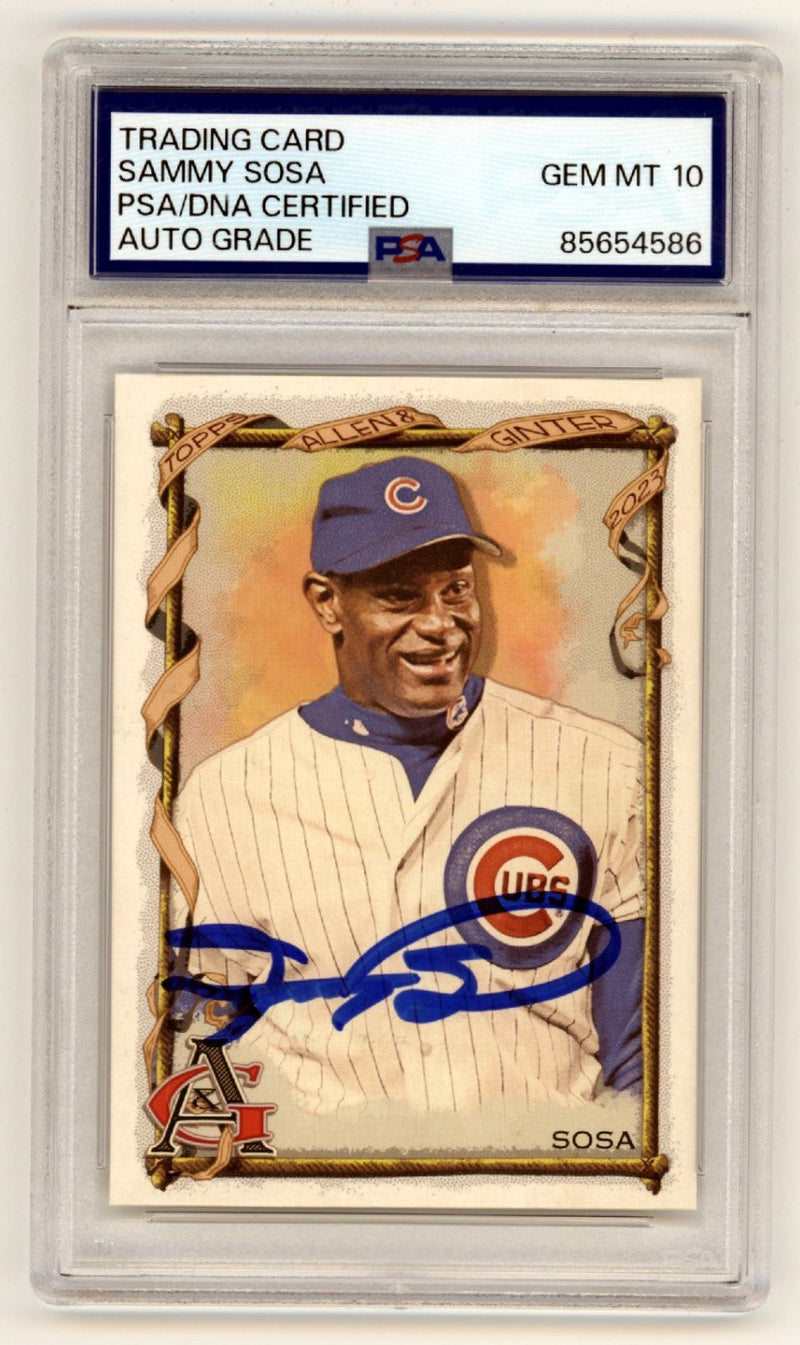 Sammy Sosa 2023 Topps Allen & Ginter #347 SP Signed PSA 10 Auto Chicago Cubs