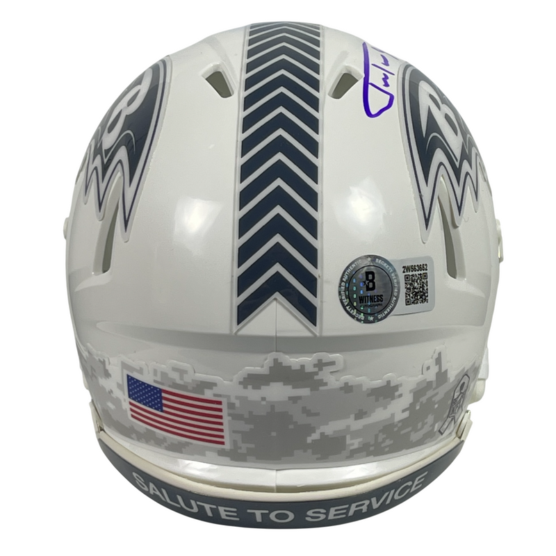 Justin Tucker Signed Ravens Salute 2024 Mini Helmet Beckett Witness BAS COA