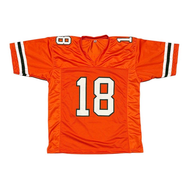 Cooper Barkate Signed Miami Hurricanes Orange Custom Jersey Beckett Wit. BAS COA