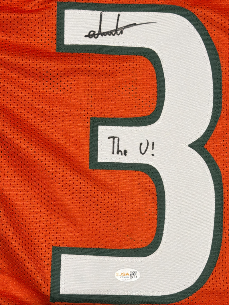 Andres Borregales Signed Miami Hurricanes Custom Jersey w/ The U! JSA WIT COA