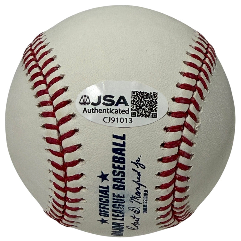 Tommy John Signed Hall of Fame HOF Logo Baseball w/ Bionic Man JSA Witness COA