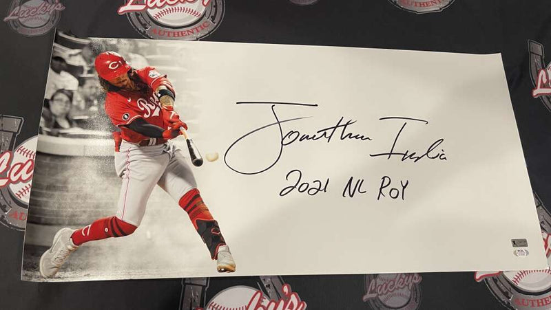 Jonathan India Signed Auto Autographed 30x15 Photo Print #2 PSA COA ROY Reds