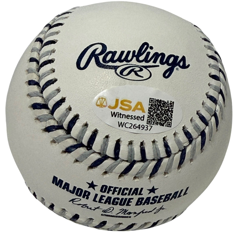 Roy White Signed New York Yankees Logo Baseball w/ 3 Insc JSA Witness COA