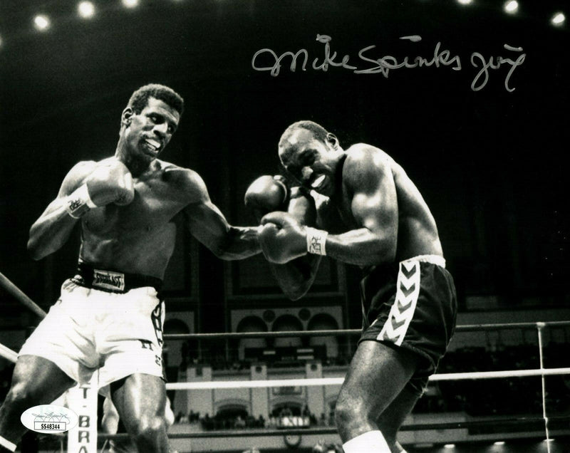 Michael Spinks "Jinx" Signed Autographed 8x10 Photo vs Braxton JSA COA #1