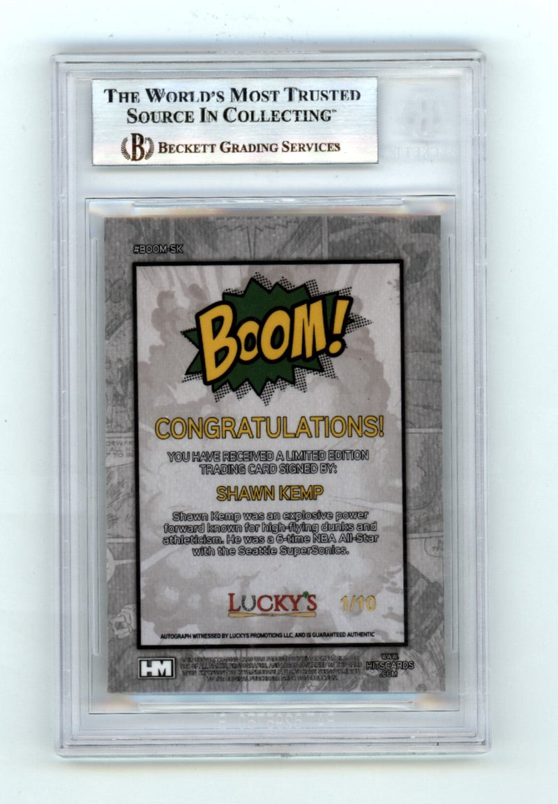 Shawn Kemp 2024 Hits Memorabilia BOOM Gold #/10 Signed BGS BAS Auto Sonics