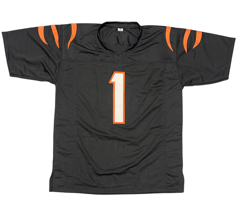 Ja'Marr Chase Signed Cincinnati Bengals Custom Black Jersey Beckett BAS COA