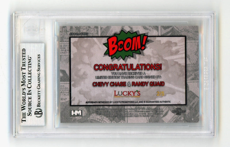 Chevy Chase Randy Quaid 2024 Hits Memorabilia BOOM Gold /5 Signed BGS BAS Auto