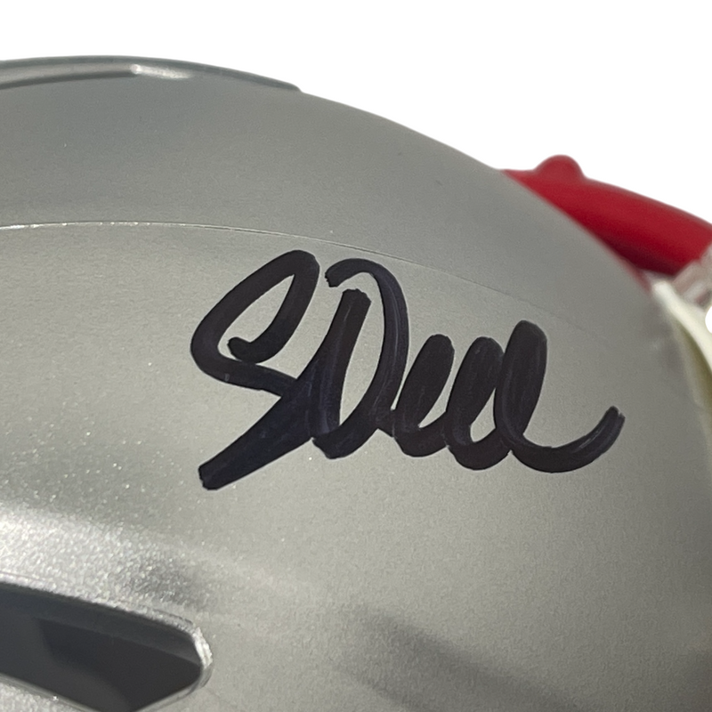 Corey Dillon Signed Patriots Speed Mini Helmet Beckett Witness BAS COA